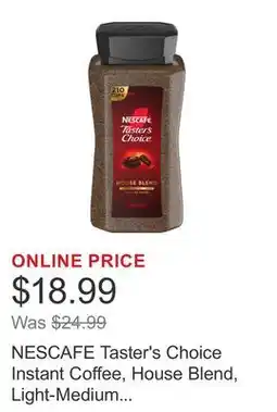 Costco NESCAFE Taster's Choice Instant Coffee, House Blend, Light-Medium Roast, 14 oz offer