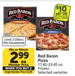 Vons Red Baron Pizza offer