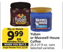 Vons Yuban or Maxwell House Coffee offer