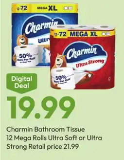 Stater Bros Charmin Bathroom Tissue 12 Mega Rolls Ultra Soft or Ultra Strong offer