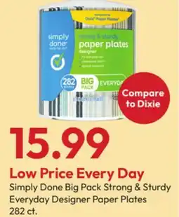 Stater Bros Simply Done Big Pack Strong & Sturdy Everyday Designer Paper Plates offer