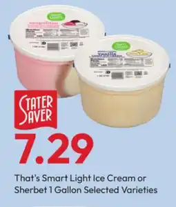 Stater Bros That's Smart Light Ice Cream or Sherbet offer