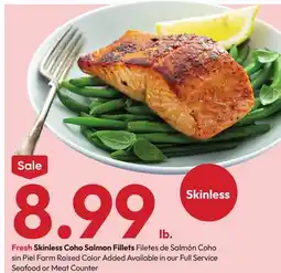 Stater Bros Skinless Coho Salmon Fillets Filetes de Salmón Coho offer