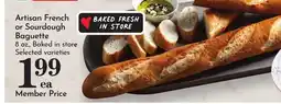 Pavilions Artisan French or Sourdough Baguette offer