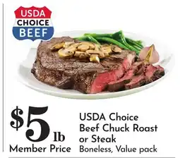 Pavilions USDA Choice Beef Chuck Roast or Steak offer