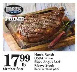 Pavilions Harris Ranch USDA Prime Black Angus Beef Ribeye Steak offer