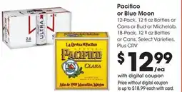 Ralphs Pacifico or Blue Moon offer