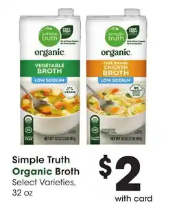 Ralphs Simple Truth Organic Broth offer