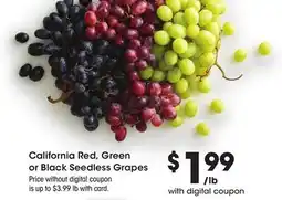 Ralphs California Red, Green or Black Seedless Grapes offer