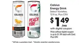 Ralphs Celsius Energy Drink offer