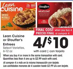 Ralphs Lean Cuisine or Stouffer's Entrees offer