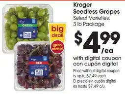 Food 4 Less Kroger Seedless Grapes offer