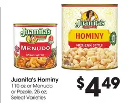 Food 4 Less Juanita's Hominy Menudo or Pozole offer