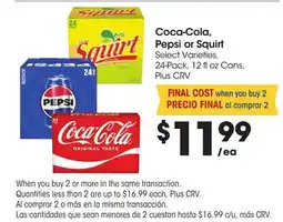 Food 4 Less Coca-Cola, Pepsi or Squirt offer