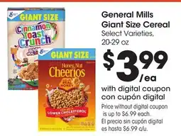 Food 4 Less General Mills Giant Size Cereal offer