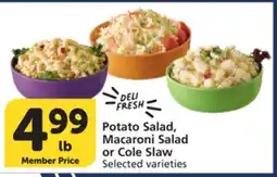 Albertsons Potato Salad, Macaroni Salad or Cole Slaw offer