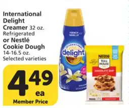 Albertsons International Delight Creamer 32 oz. Refrigerated or Nestlé Cookie Dough 14-16.5 oz offer