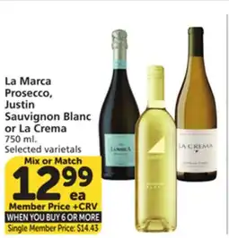 Albertsons La Marca Prosecco, Justin Sauvignon Blanc or La Crema offer