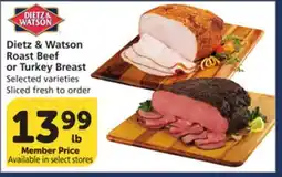 Albertsons Dietz & Watson Roast Beef or Turkey Breast offer