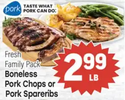 Tony’s Fresh Market Boneless Pork Chops or Pork Spareribs offer