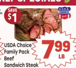 Tony’s Fresh Market USDA Choice Family Pack Beef Sandwich Steak offer