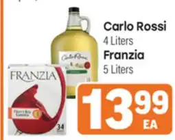 Tony’s Fresh Market Carlo Rossi or Franzia offer