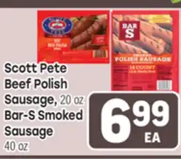 Tony’s Fresh Market Scott Pete Beef Polish Sausage or Bar-S Smoked Sausage offer