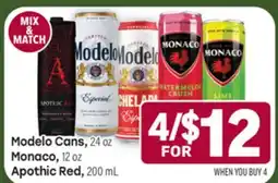 Tony’s Fresh Market Modelo Cans, Monaco, Apothic Red offer