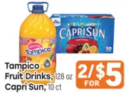 Tony’s Fresh Market Tampico Fruit Drinks, Capri Sun offer