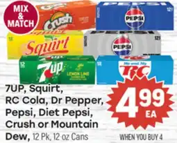 Tony’s Fresh Market 7UP, Squirt, RC Cola, Dr Pepper, Pepsi, Diet Pepsi, Crush or Mountain Dew offer
