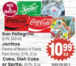 Tony’s Fresh Market San Pellegrino, Jarritos, Coke, Diet Coke or Sprite offer