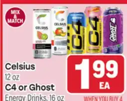 Tony’s Fresh Market Celsius or C4 or Ghost offer
