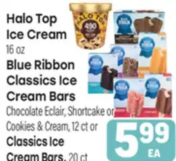 Tony’s Fresh Market Halo Top Ice Ceam, Blue Ribbon Classics Ice Cream Bars, Classics Ice Cream Bars offer