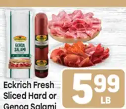 Tony’s Fresh Market Eckrich Fresh Sliced Hard or Genoa Salami offer