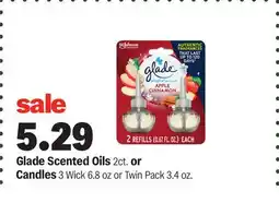 Meijer Glade Scented Oils 2 ct., or Candles 3 wick 6.8 oz. or twin pack 3.4 oz offer