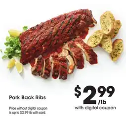 Mariano's Pork Back Ribs offer
