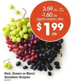 Mariano's Red, Green or Black Seedless Grapes offer