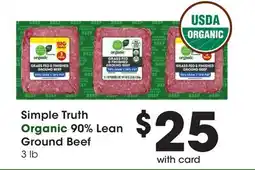 Mariano's Simple Truth Organic 90% Lean Ground Beef offer