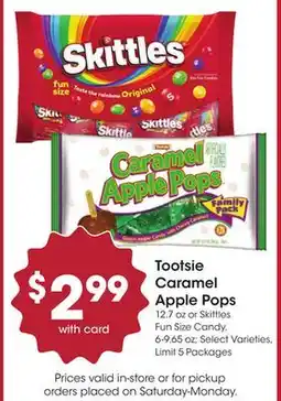 Mariano's Tootsie Caramel Apple Pops offer