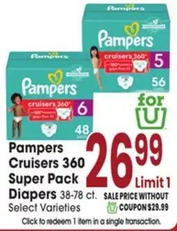 Jewel-Osco Pampers Cruisers 360 Super Pack Diapers offer
