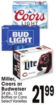 Jewel-Osco Miller, Coors or Budweiser offer