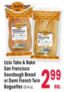 Jewel-Osco Izzio Take & Bake San Francisco Sourdough Bread or Demi French Twin Baguettes offer