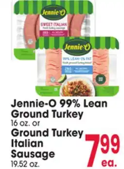 Jewel-Osco Jennie-O 99% Lean Ground Turkey 16 oz. or Ground Turkey Italian Sausage 19.52 oz offer