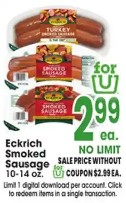 Jewel-Osco Eckrich Smoked Sausage offer