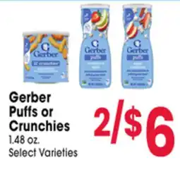 Jewel-Osco Gerber Puffs or Crunchies offer