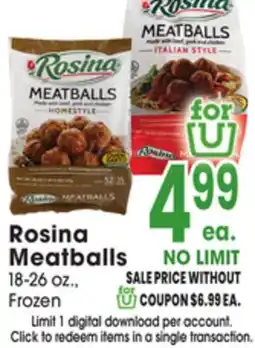 Jewel-Osco Rosina Meatballs offer