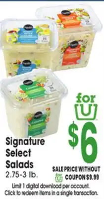 Jewel-Osco Signature Select Salads offer