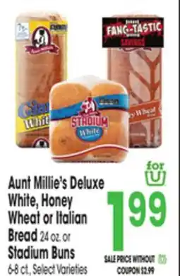 Jewel-Osco Aunt Millie's Deluxe White, Honey Wheat or Italian Bread or Stadium Buns offer