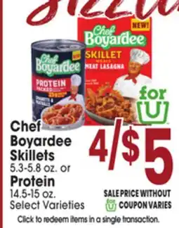 Jewel-Osco Chef Boyardee Skillets 5.3-5.8 oz. or Protein 14.5-15 oz offer