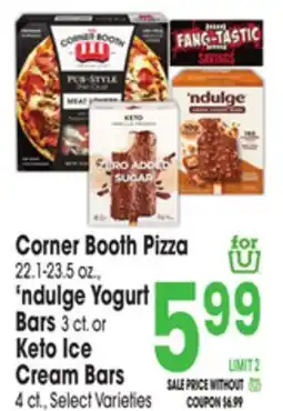 Jewel-Osco Corner Booth Pizza or 'ndulge Yogurt Bars or Keto Ice Cream Bars offer